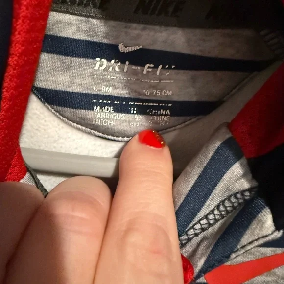 Nike Kids Striped One Piece - Navy and Red - Picture 2 of 3